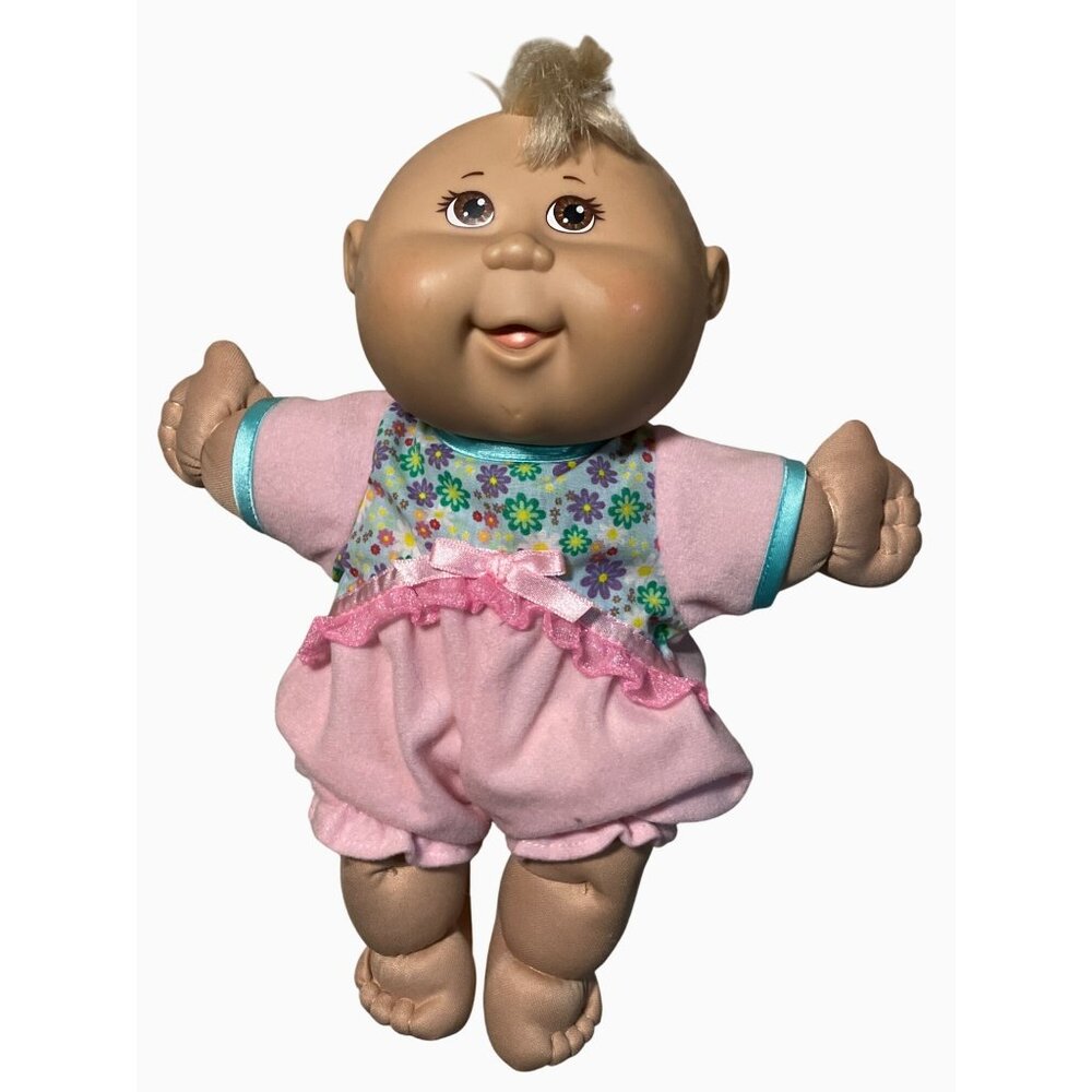 Cabbage Patch Kids Baby Doll 2004 Outfit Pink  Floral Pattern Plush and Vinyl